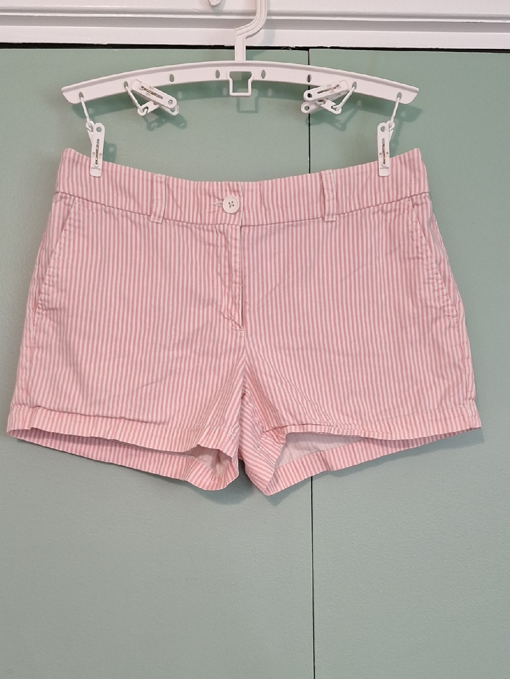 Loft Pink And White Pin stripe 100% Cotton Short Size 6
